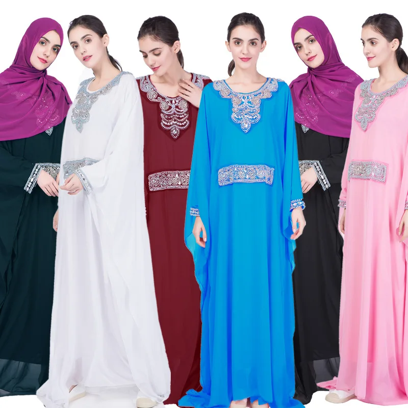 2018 специальное предложение для взрослых полиэстер Повседневное ни один Новый мусульманский дамы платья шифон Для женщин Абаи
