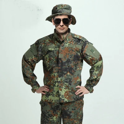 Армейская Тактическая Военная Униформа рубашка+ брюки камуфляжная ACU FG Боевая форма США армейская мужская одежда костюм страйкбол охота - Цвет: German Camo7