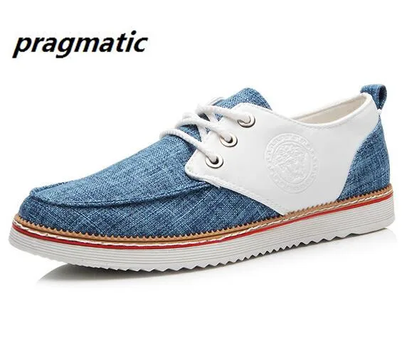men flax PU patchwork shoes Men s classic casual shoes mens hemp Canvas shoes male high