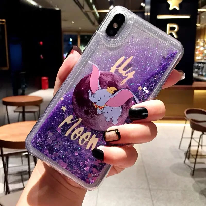 Bling Glitter Liquid Fly Moon Elephant Clear Soft Case Cover sfor Huawei P30 P Smart P20 Lite Honor V10 V20 8X Y7 Y9 2018 Coque  (2)