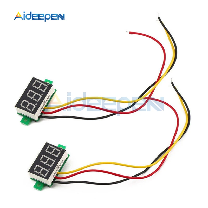 DC 0 V-100 V Мини 0,28 дюймов светодиодный цифровой вольтметр измеритель напряжения детектор напряжения монитор тестер панель автомобиля 12V 24V Красный Зеленый Синий Золотой