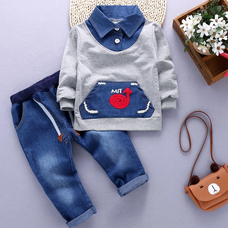 Toddler Boy Casual Cotton Clothing Set Kids Clothes Set Autumn Spring 2 Pieces Shirt+pants Suit for Boys Baby Clothes baby boy clothes 2018 new spring black letter long sleeve t shirt casual long pants 2pcs suit kids boys clothes for 3 12y q29