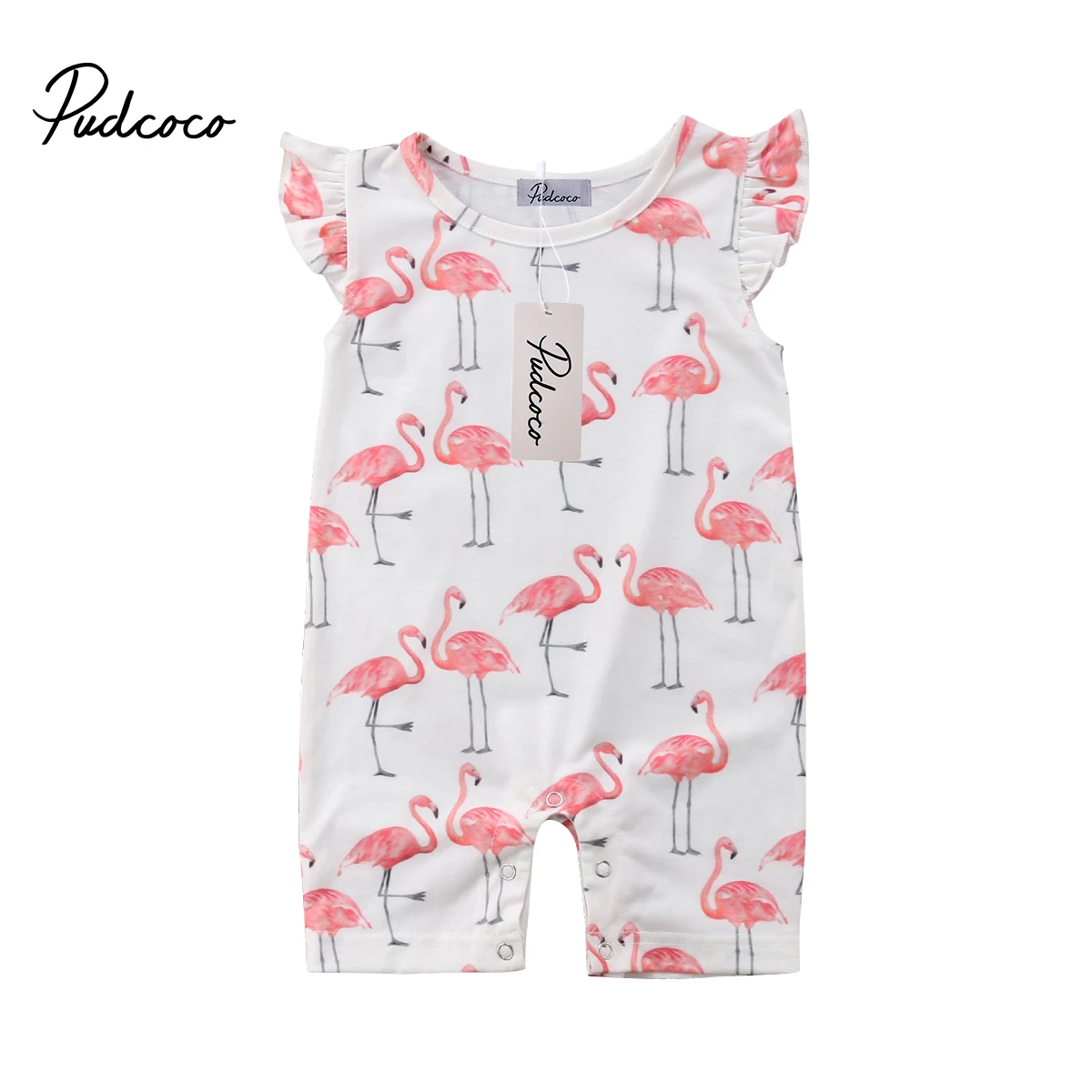baby girl flamingo romper