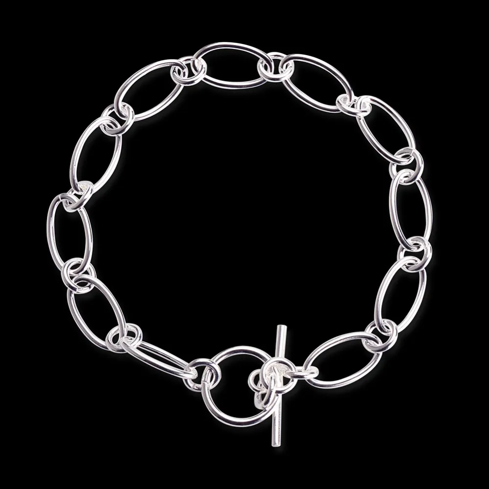 Silver chain link bracelets Clearance