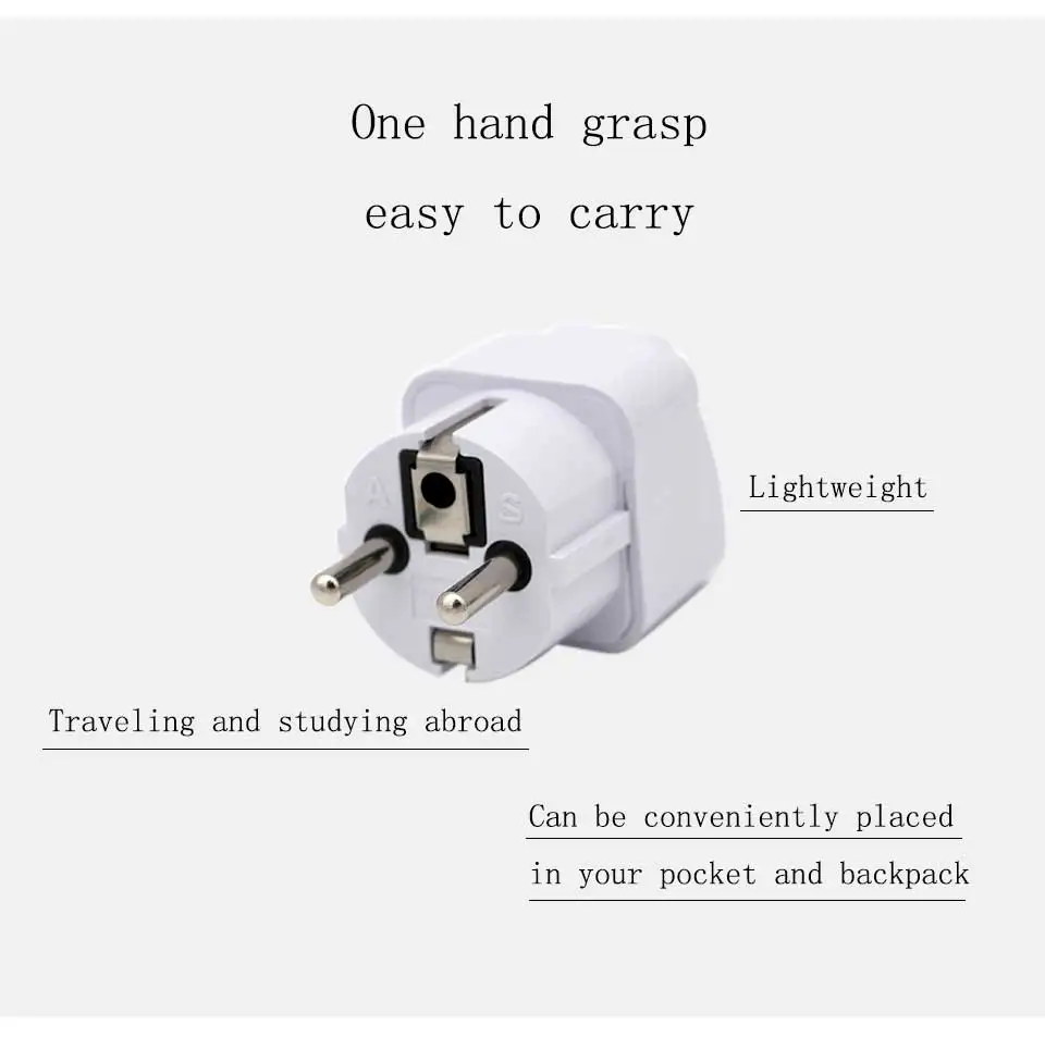 Universal European Europe Plug Adapter EU Euro German Travel Adapter Electrical Plug Power Sockets Outlet France Portugal Spain (2)