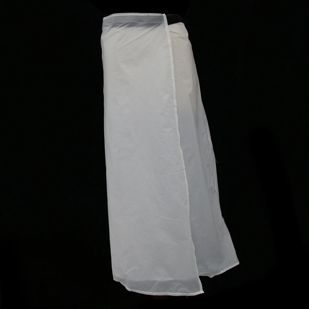 1 Pcs Rainwear Poncho Rain Cover Apron Pants Waterproof Skirt with Carry Pouch Adjust Waist 60-100cm Blue White