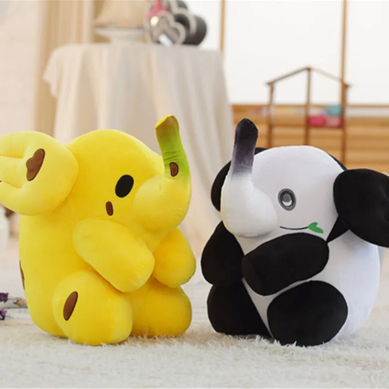 

50cm One Piece Cute Banana Panda Elephant Plush Toy Pillows PP Cotton Stuffed Dolls Baby Cushions Soft Elephants Toys