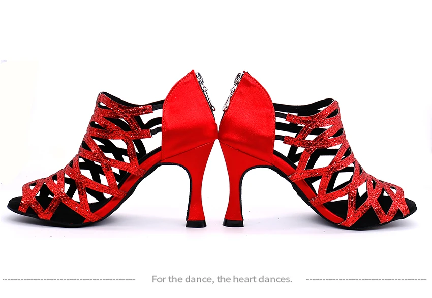 Samisoler/Блестящая обувь с вырезами; женская обувь для латинских танцев; Танцевальная обувь для танго, джаза; обувь для сальсы, бальных танцев; модная обувь для танцев 5-10 см