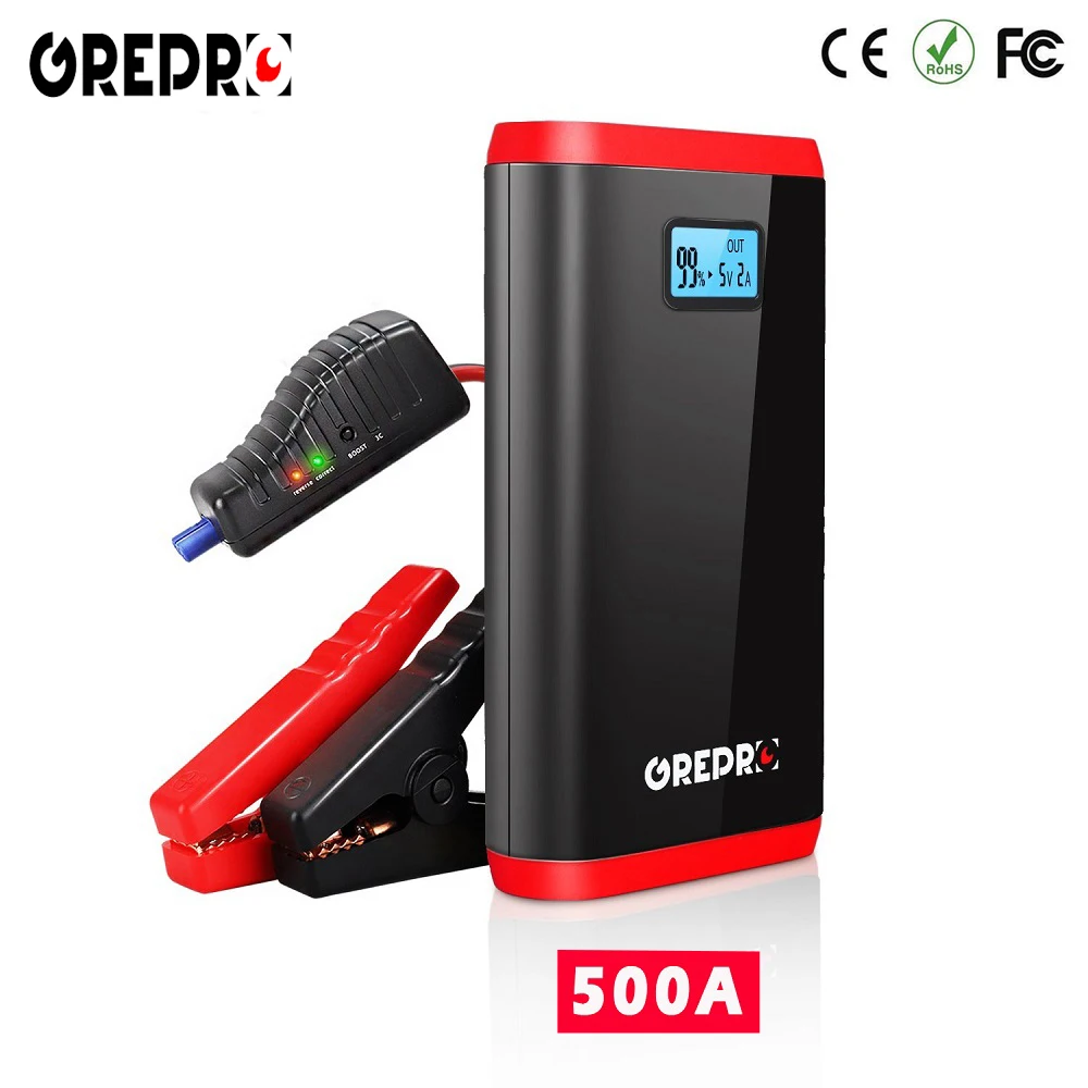 

9000mAh Car Jump Starter 500A Auto External Car Battery Multi-function Vehicle Emergency Battery Booster Car Starter Power Bank