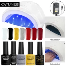 CATUNESS 10/30/60 s светодиодные лампы для ногтей барабан двойной УФ гель польский свет с нижней таймер Дисплей лампа для ногтей Nail барабан