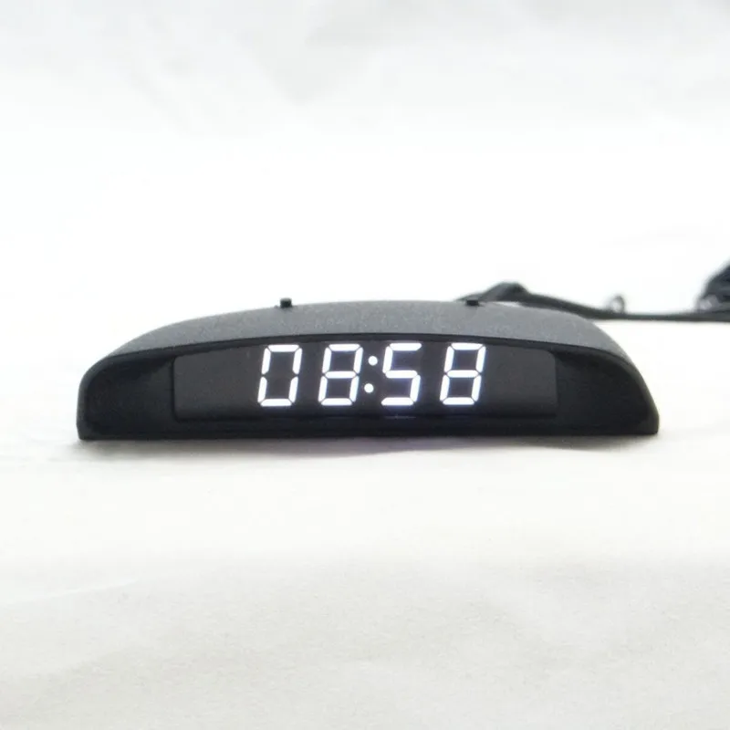  12V Car Accessories Digital Led Electronic Clock Car Ornament 4 In 1 Car Clock Date Thermometer Vol