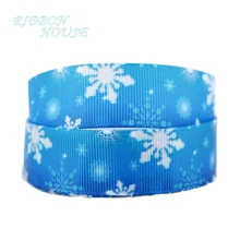22 мм Синий принт Снежинка Корсажная Лента Рождественский подарок лента высокое качество ленты