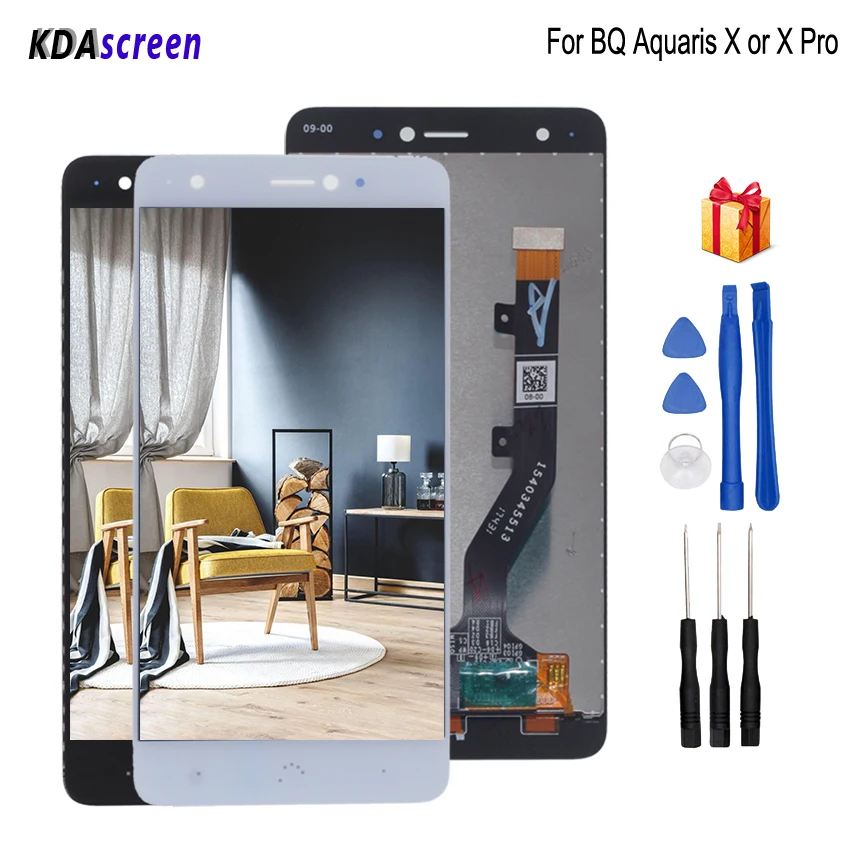 Original LCD For BQ Aquaris X LCD Display Touch Screen Digitizer Replacement For BQ Aquaris X Pro Screen LCD Display Free Tools