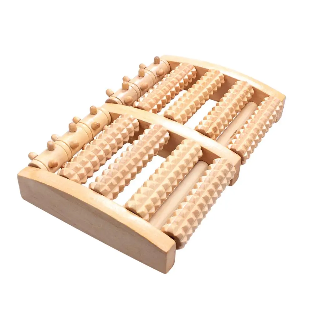 Wooden Dual Foot Massager Roller Pain Relief for Plantar Fasciitis Heal Spur Deep Tissue Acupressure Foot & Heel Massager  (4)