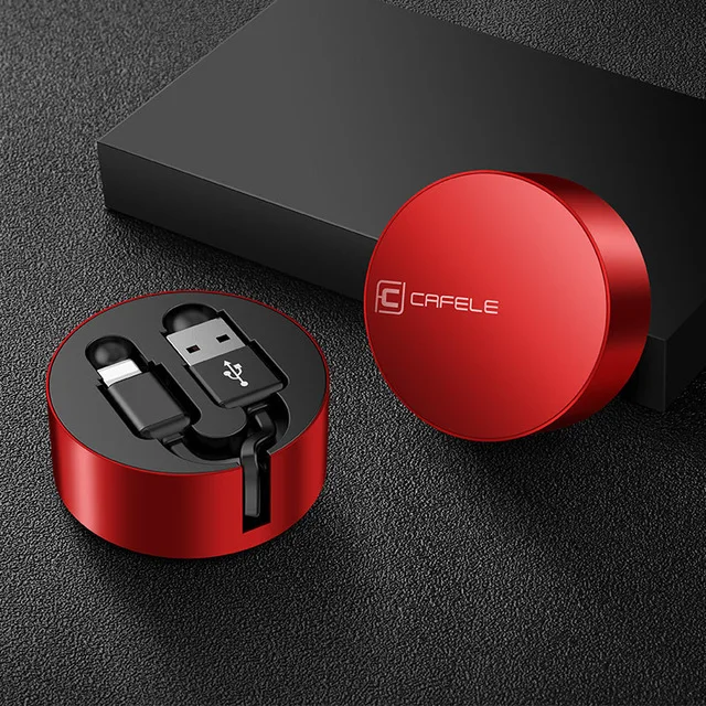 Red Cafele USB кабель для iPhone X Xs Max Xr 8 7 6 6s Plus выдвижной 8 Pin usb кабель для зарядки провод Дата кабель синхронизации 90 см портативный - Цвет: Red