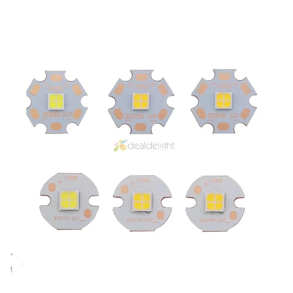 

Cree XHP50 6V or 12V 6500K Cool White, 5000K Neutral White, 3000K Warm White XHP 50 High Power LED Emitter 16mm 20mm Copper PCB