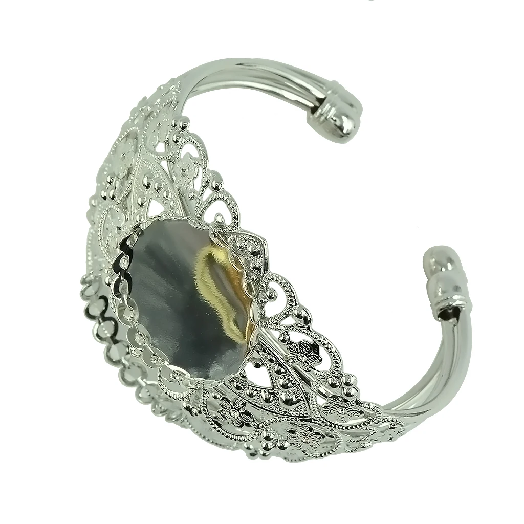 4pcs Brass Bracelet Blank Setting Base Fit 25mm Glass Cabochon Bezel Tray