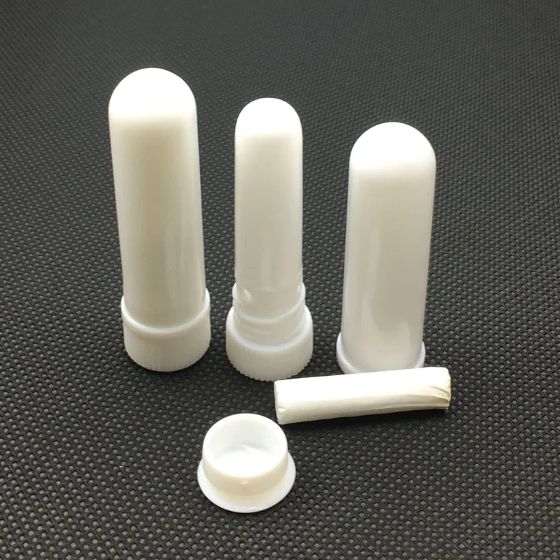 

50 Pcs Blank Nasal Inhaler Sticks Plastic Blank Aroma Nasal Inhalers for DIY Essential Oil Best Quality Cotton Wicks