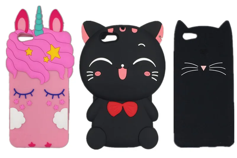 

For BBK Vivo V5 3D Cute Cartoon Unicorn Pig Beard Cat Silicone Protective Back Cover Case for BBK Vivo Y67 Fundas Vivo V5