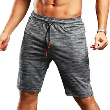 Спортивные шорты для бега, мужские хлопковые шорты для бодибилдинга с карманами до колена, шорты для спортзала, шорты для бега, спортивные штаны, шорты для тренировок