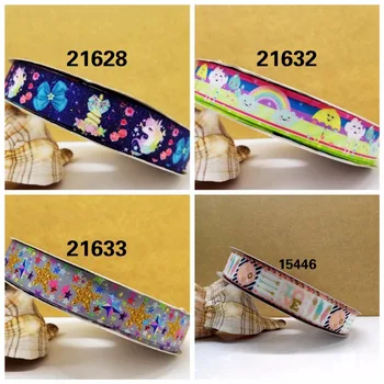 

Free shipping 50 yard cartoon printed grosgrain ribbon 15446