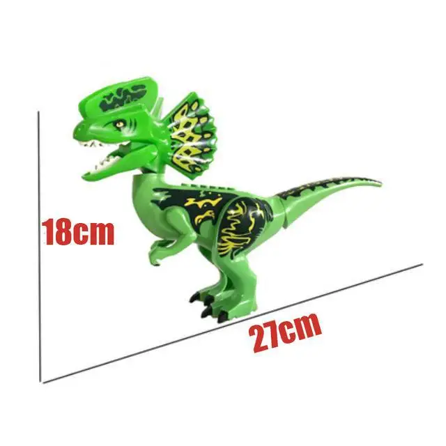 Юрский Мир динозавров 2 фигурка строительный блок кирпичи игрушка тираннозавр рекс Совместимость с sermoido динозавр - Цвет: Зеленый