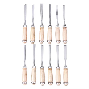 

12 Pieces Wood Carving Hand Chisel Tool Set Woodworking Professional Gouges with Pouch