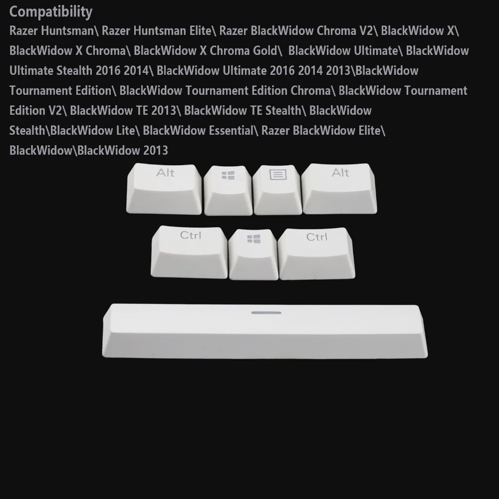 Ymdk Pbt Black White 8 Key Douhle Shot Shine Through Keycap Bottom Row Special Keys For Corsair Logitech Razer Coolermaster Keyboards Aliexpress