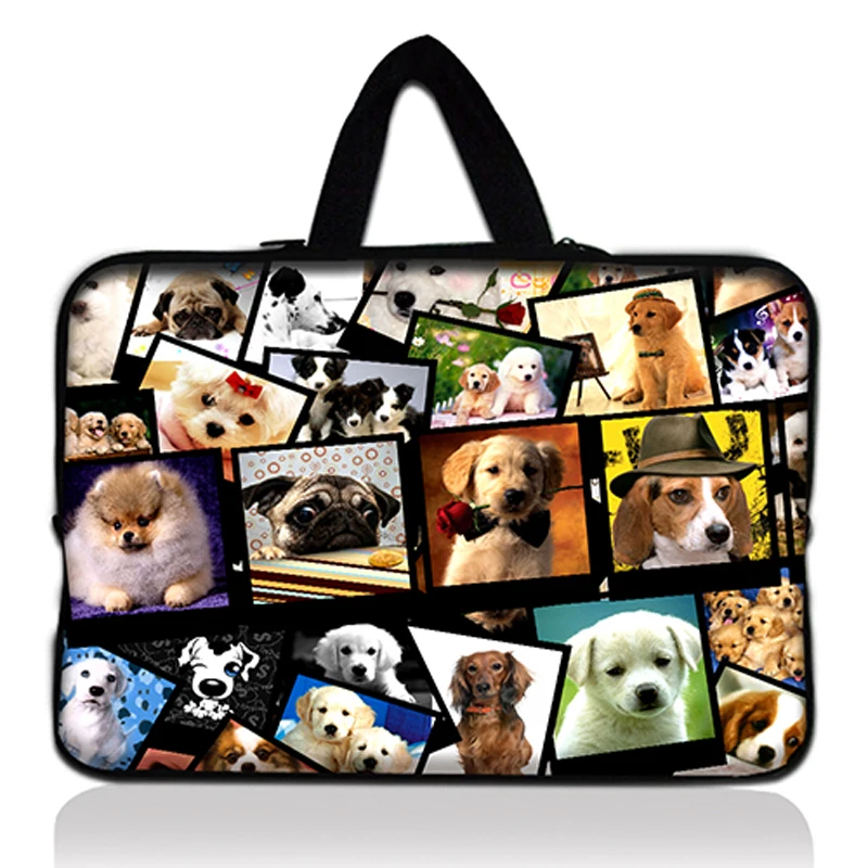 Cute Pug 15" 15.6" Laptop Sleeve Case Bag Cover+Hide Handle For HP DELL