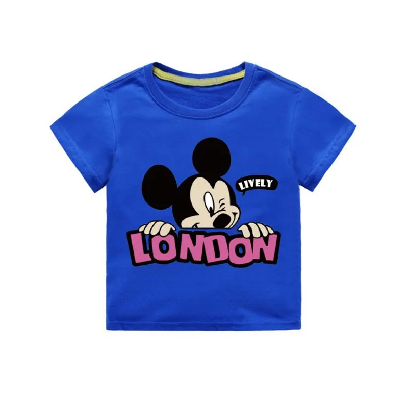 Moggi Cat Camiseta Mickey Print Girls T shirt Cartoon Funny Casual Kids Clothes Summer 12 color 1-8Y Baby 100% Cotton T-shirt (9)