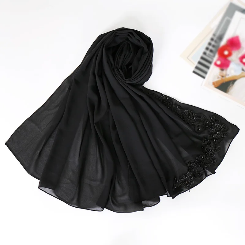 NEW women bubble chiffon solid color muslim head scarf shawls and wraps pashmina bandana female foulard soft hijab stores - Цвет: 4