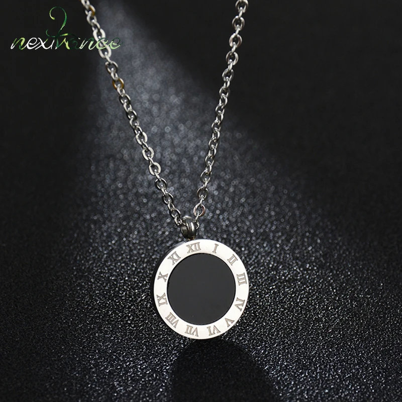 

Nextvance Silver Number Letter Shell Neckalce 3 Tones Geometric Round Pendant Necklaces Birthday Gift Collares