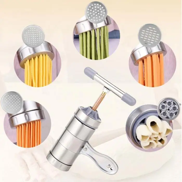 Household Stainless Steel Manual Pasta Machine Hand Pressure Noodle Machine Noodle Maker With 5 Models DTT88