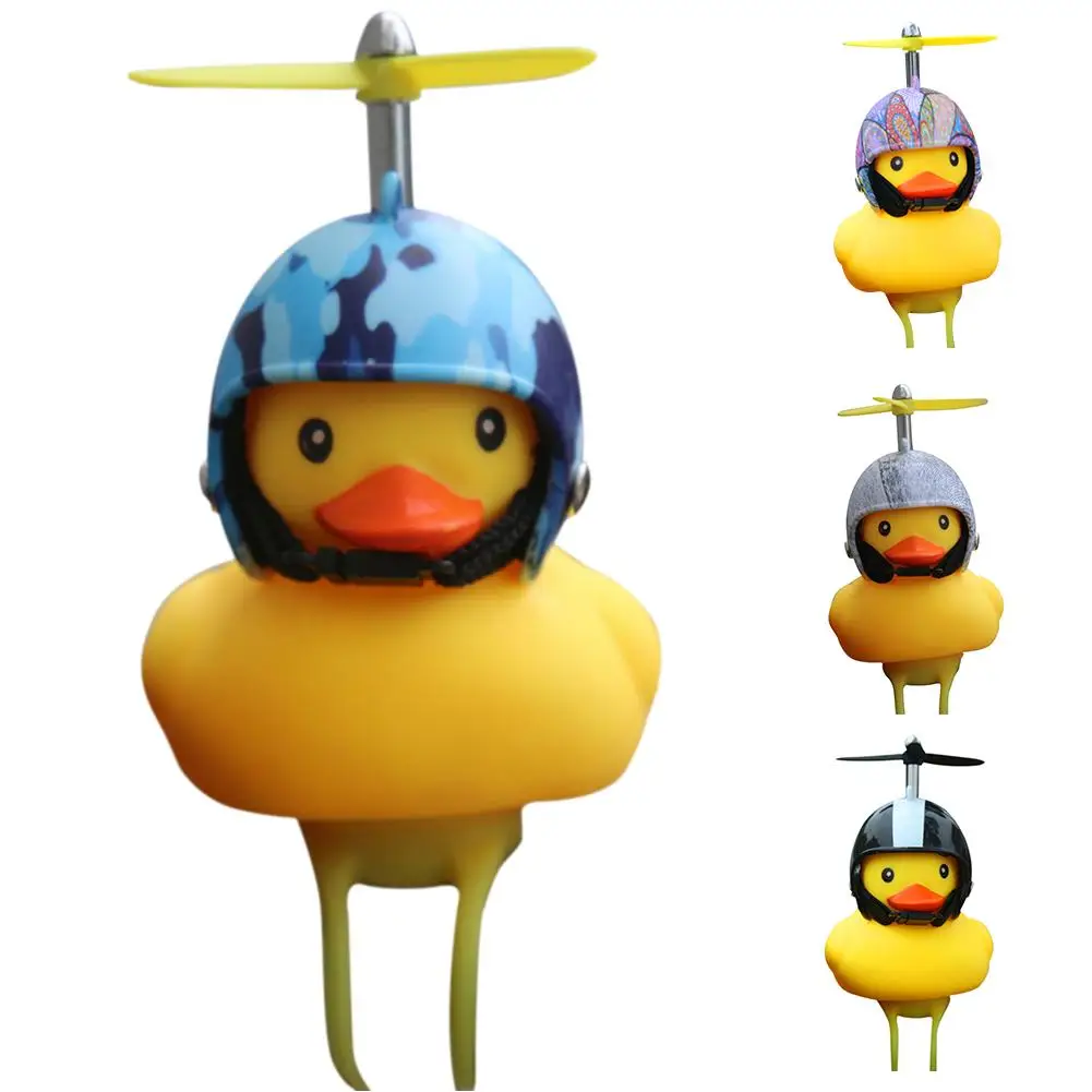 Bicycle Lights Bell Lovely Cute Duck Squeeze Helmet Propeller Handlebar Bell Light Horn Lamp For Toddler Children Adults