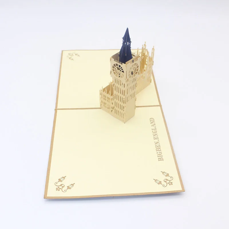  3D Laser Cut Handmade Retro Big Ben Paper Invitation Greeting Cards PostCard Business Kids Birthday - 32794023812