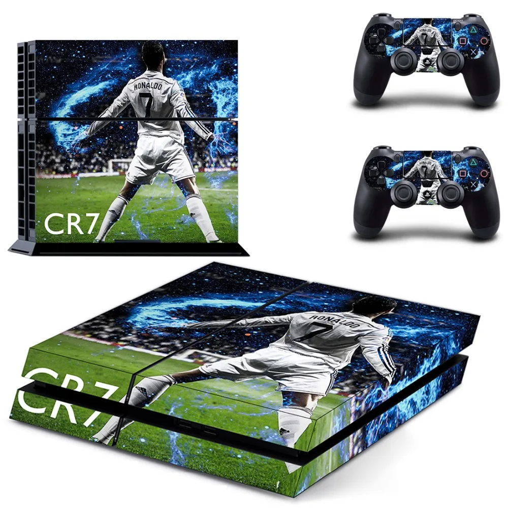 Football Star Cristiano Ronaldo PS4 Skin Sticker Decal Vinyl for Sony Playstation 4 Console and 2