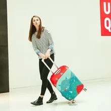 Защитный чехол для чемодана на колесиках с принтом, эластичный Чехол для багажа 18-28 дюймов, багажная тележка, сумка для путешествий, аксессуары