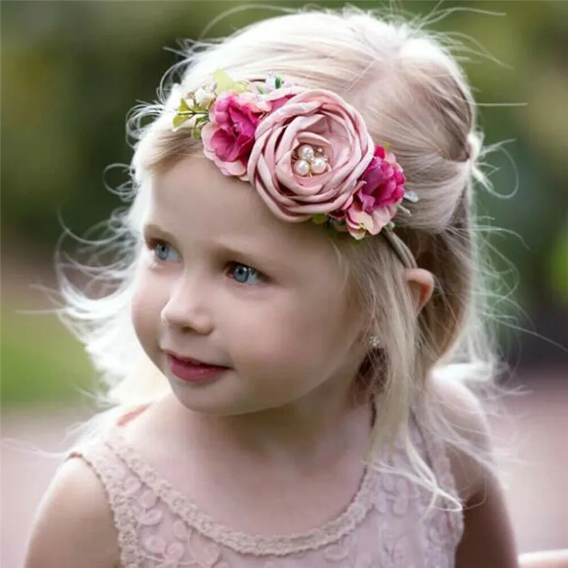 PUDCOCO 3 шт. Kinder Baby Hochzeit Blume Haar Girlande Stirnband Blumenkranz Fotografie фестиваль эластичная Цветочная повязка на голову