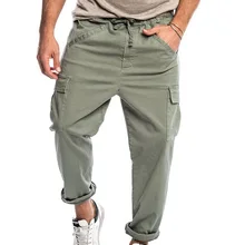 Мужские Леггинсы для бега с несколькими карманами, штаны-шаровары с эластичной резинкой на талии, мужские повседневные штаны для бега в стиле хип-хоп, спортивные брюки для мужчин, брюки карго