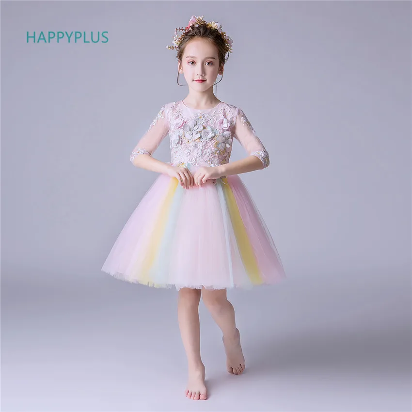 HAPPYPLUS/Новинка 2019 года праздничное платье для дня рождения с короткими рукавами