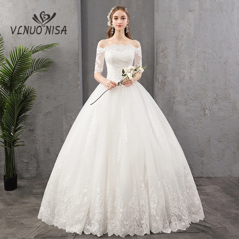 Vestidos De Novia элегантное кружевное свадебное платье с вырезом лодочкой и открытыми