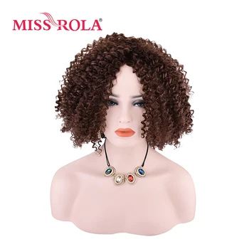 

Miss Rola Synthetic Curly Wig 4# Japanese Kanekalon Fiber Women Wigs 9Inch Heat Resistant Short Wigs
