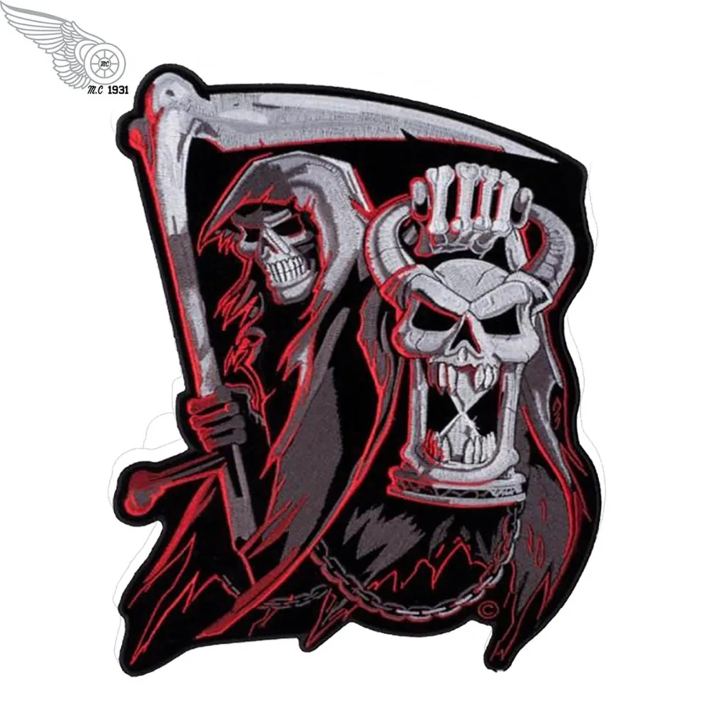 

Satan Skull Hot Sell Embroidered Patch Full Back Large Pattern For Rocker Club Biker MC Patch
