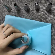 8 шт./компл. силиконовая насадка для айсинга Крем кондитерский мешок+ 6 xнержавеющая Сталь Насадка Набор форма для выпечки тортов DIY украшения Инструменты для тортов с бесплатным подарком