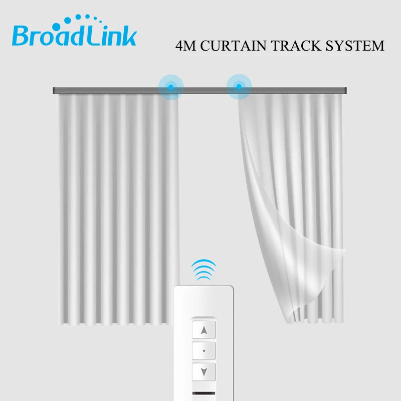 

Broadlink CM WiFi Curtain Motor +4M Customizable Aluminum Electric Window Curtain Track Rod Rail Remote By IOS Android Phone