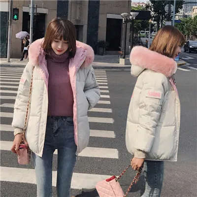 

ELEXS 2018 fur collar hooded women plus size winter coat female warm wadded jacket womens outerwear parkas E8805