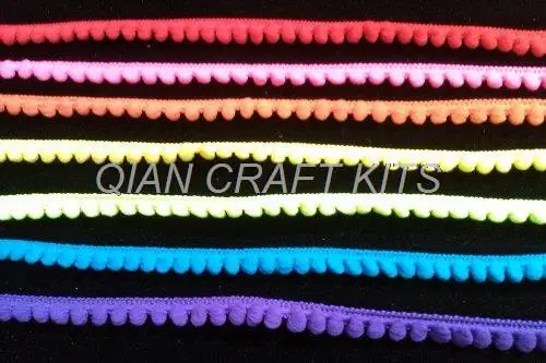 

100 yards - rainbow color pom pom trim - size 10 mm (pom pom width 5mm)