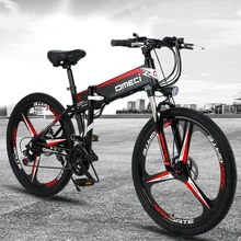 Folding mountain bicycle 48V lithium battery in frame 350w brushless motor top speed 30-35km/h max range 50-60km pas