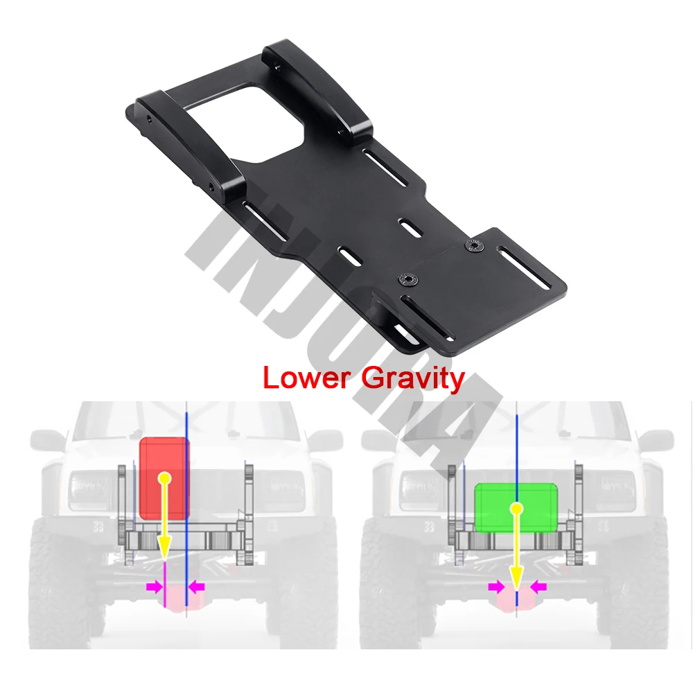 INJORA RC Автомобиль Металл низкая гравитация центр батарея Монтажная пластина с галстуком для 1/10 RC Гусеничный автомобиль осевой SCX10 II 90046 90047