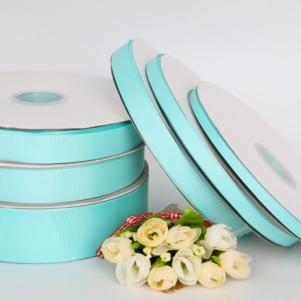 

Hot Selling Width 7-38mm Light Blue Color Solid Grosgrain Ribbon For Gift Packing Wedding Party Decoration(5 yards/lot)